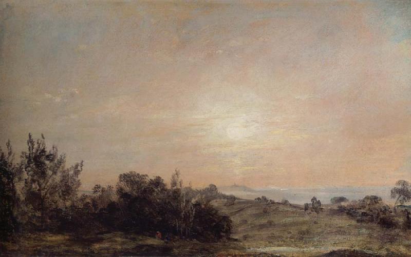 John Constable Hampstead Heath looking to Harrwo China oil painting art